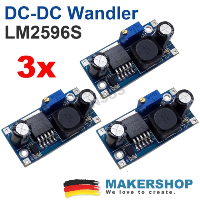 3x LM2596 DC Step Down Spannungswandler Arduino Modul Regler LM2596S