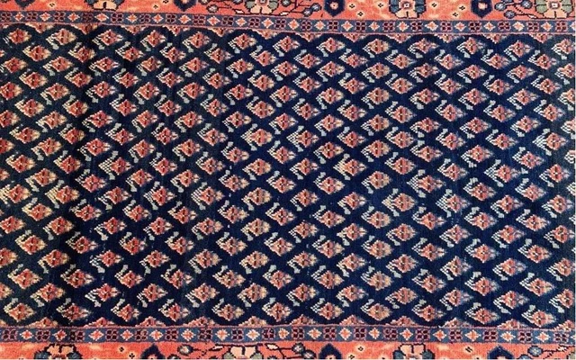 3'6 x 10'3 S Antique Vintage Tribal Hand Knotted Wool Runner Allover Paisley Rug 3'6 x 10'3 S Antique Vintage Tribal Hand Knotted Wool Runner Allover Paisley Rug