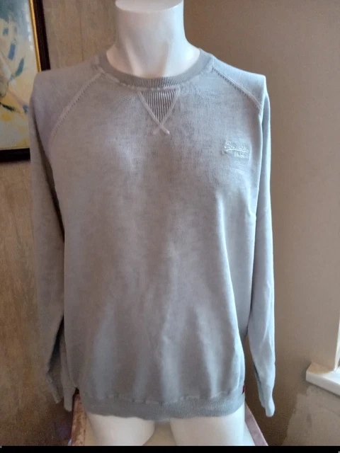 Superdry maglione collo rotondo grigio, XL