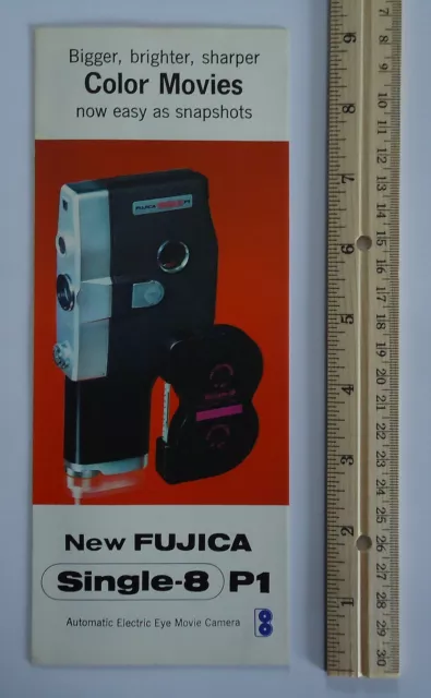 Fuji Fujica Single-8 P1 Electric Eye Movie Camera Vintage Folder Advertising