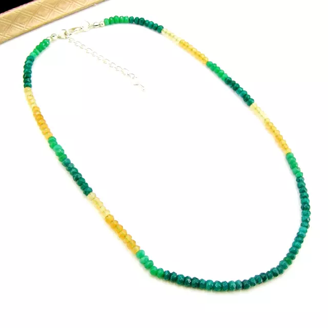 Collana elegante smeraldo e granata mandarino Bailysbeads catena forma ruota nuova 3x4 mm