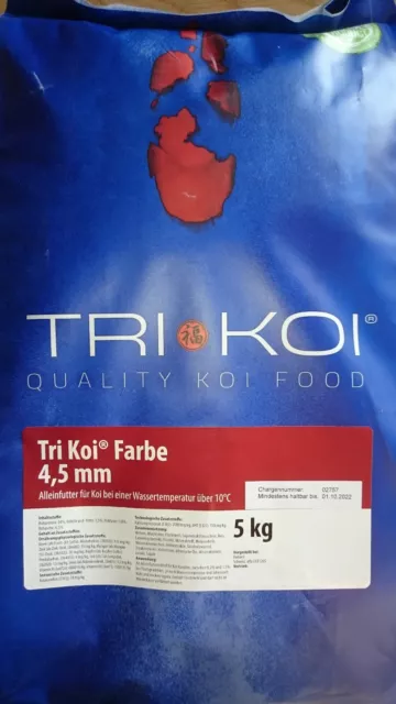 Tri Koi Farbe - farbförderndes Koifutter aus der Schweiz - 4,5 mm - 5 kg