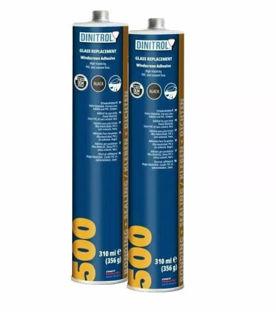 DINITROL 500 WINDSCREEN FITTING BONDING ADHESIVE GLUE SEALANT GLASS OEM 310ML 2x