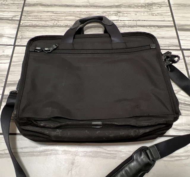 TUMI ALPHA Briefcase Black Ballistic Nylon Expandable File Laptop Bag 26141DH 4