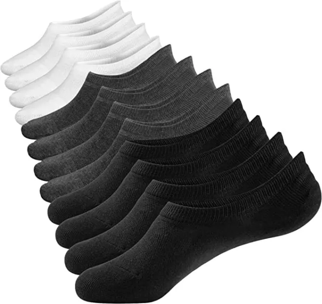 3-12 Pairs Mens Invisible No Show Nonslip Loafer Low Cut Cotton Liner Boat Socks