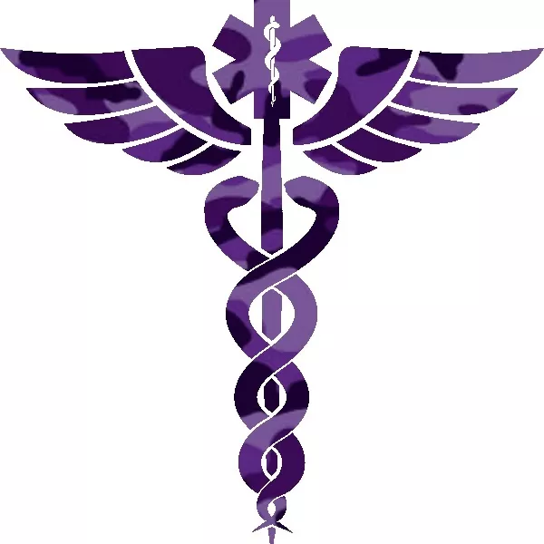 30 Custom Purple Camo Caduceus Personalized Address Labels