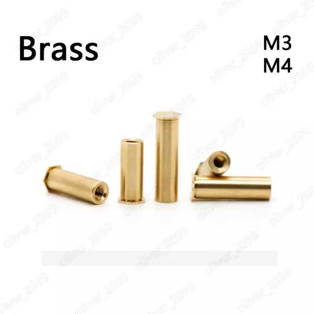 Brass Blind Hole Rivets Hex Head Column Nuts M3 M4