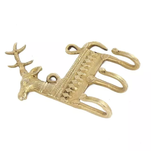 2 Pcs Golden Antique Coat Rack Brass Wall Hooks Deer Motif Hat Rack Towel Hooks