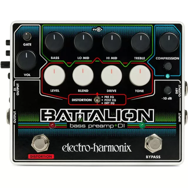 Electro-Harmonix BATTALION Bass Preamp and DI Effects Pedal