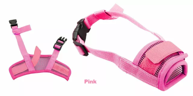 Adjustable Pet Dog Mask Mesh Mouth Muzzle Grooming Chewing Anti Bite Cover