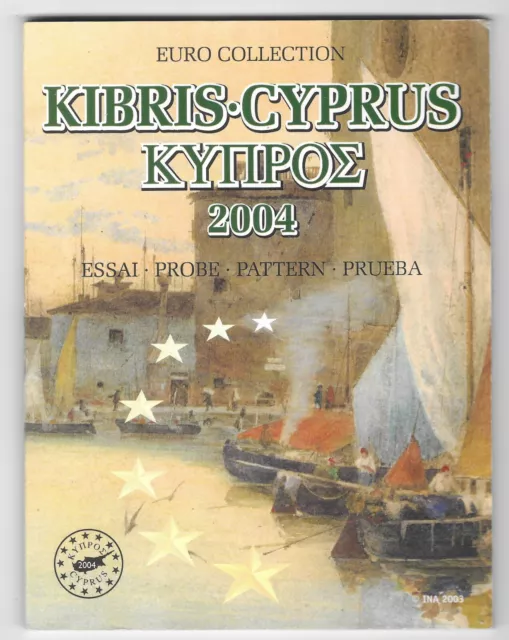 Cyprus 2004 Unofficial 8 Coin Euro Set in Folder Information Etc