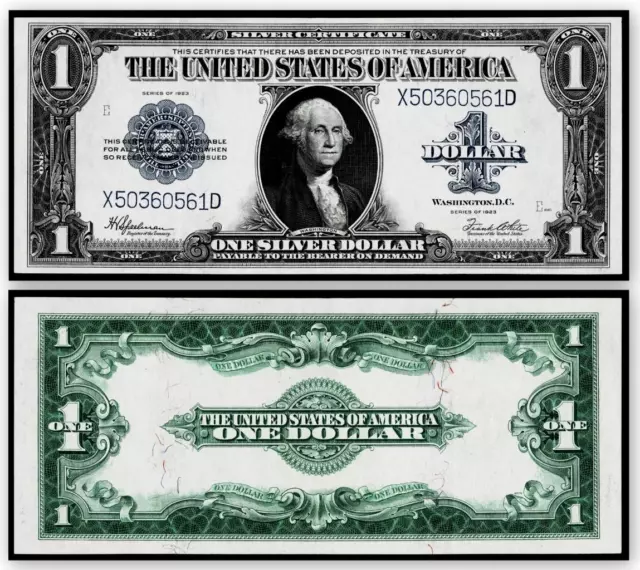 1923 $1 Large Size Silver Certificate~ Crisp~Almost Uncirculated