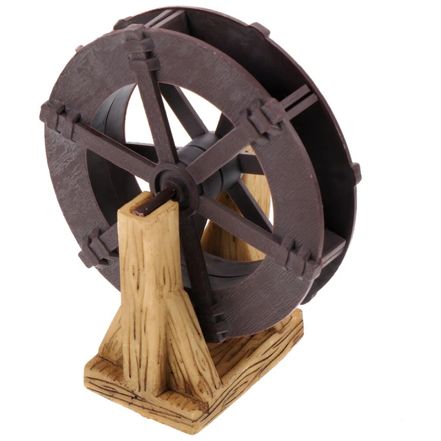 Roue à Eau Miniature Pour Fontaine - 13.5x13.5x2.5 Cm, Plastique, Décoration Aquarium, Jardin, Zen