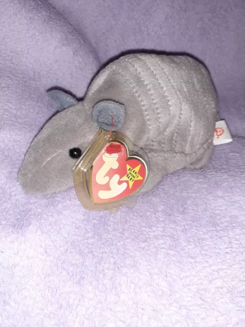 Ty Beanie Babies Tank the Armadillo With Tag And Plastic Protector