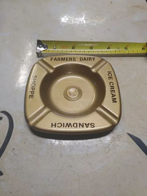 Vintage Farmer's Dairy Ice Cream Advertising Ashtray, NOS, Hazleton, Pa