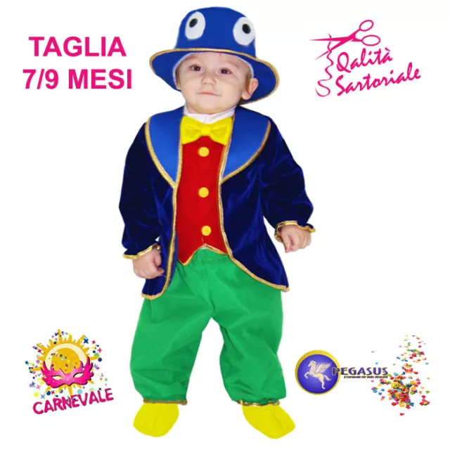 COSTUME VESTITO DI Carnevale Il Grillo Parlante 7/9 Mesi Baby Pegasus 5598  EUR 34,95 - PicClick IT