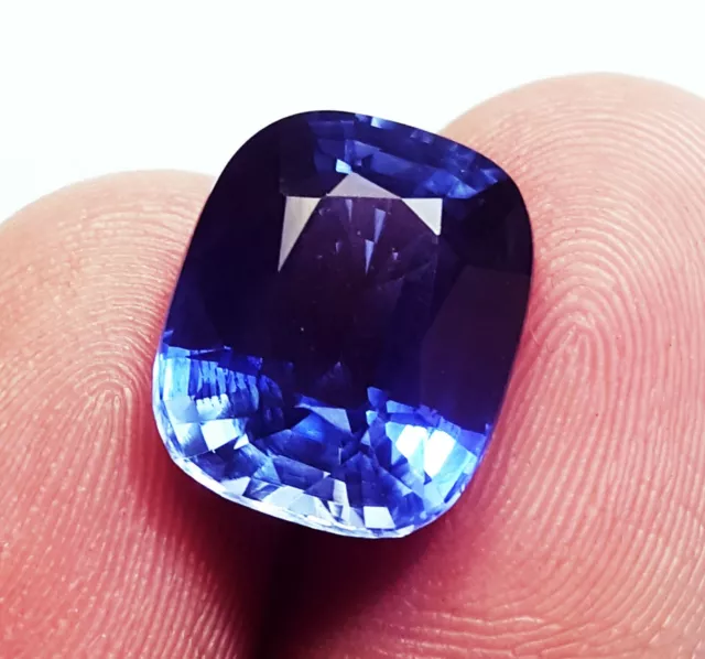 13x11 MM Sfuso Gemma Naturale Blu Tanzanite 10.00 Cuscino CT Forma Certificato