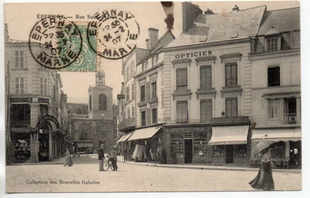 EPERNAY - Marne - CPA 51 - les rues - la rue St martin 3 - l' opticien