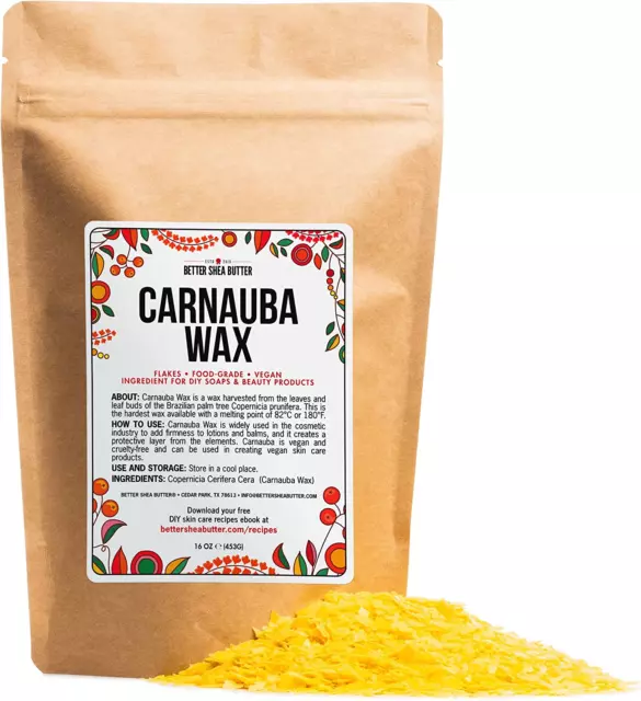 Carnauba Wax | Wax for Car, Wood and Leather Finish | Food Grade, Pure | Vega...