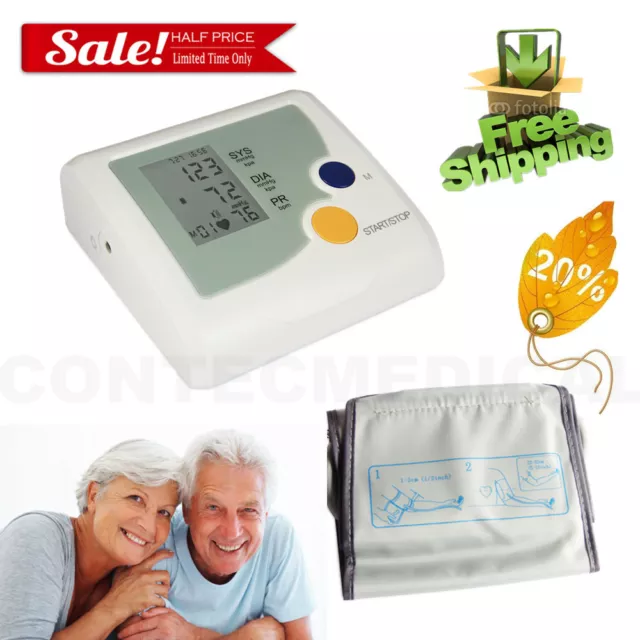 Digital Blood Pressure Monitor Machine +Upper Arm NIBP cuff,Big font LCD, Adult