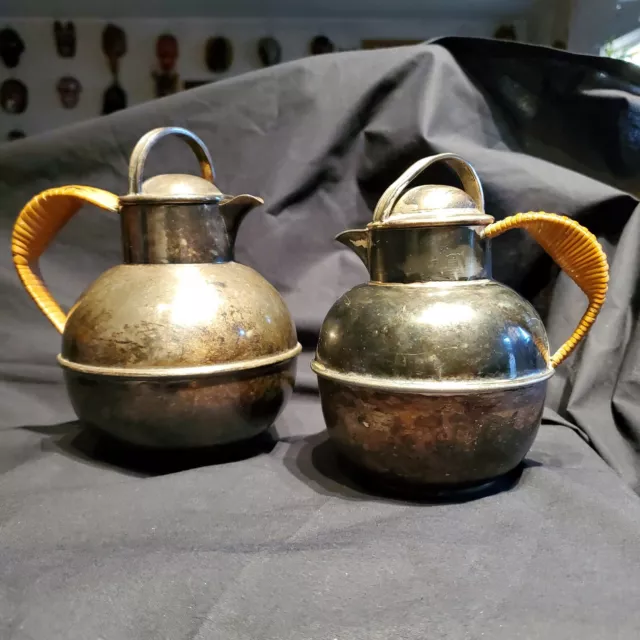 2 ENGLISH silverplate pots 1. BARKER Bros. teapot 2. a creamer see mark  1920's