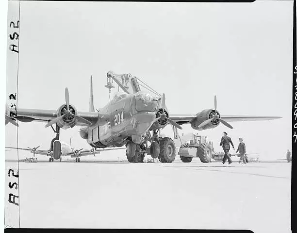 Mobile Crane Lifting US Navy PB4Y-2 Privateer Bomber 1955 Photo