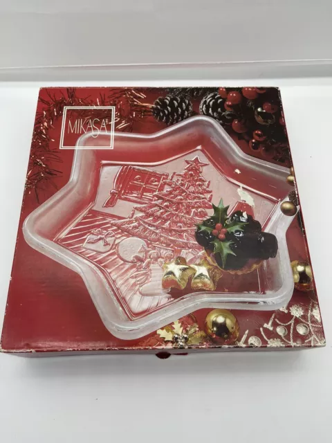 Mikasa Christmas Star Christmas Tree Sweet Dish in Box