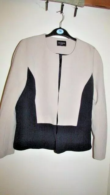 ladies smart natural/black colour jacket from Hobbs size 14-16 (42" bust)