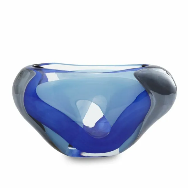 Sasaki by Mikasa Kyoto Swirl Bowl/Vase Art Glass Blue, #VS1003 NEW!