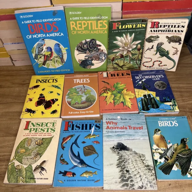 Lot of 12 Vintage Golden Guide Nature Junior Guide Paperback Vintage Guide Books