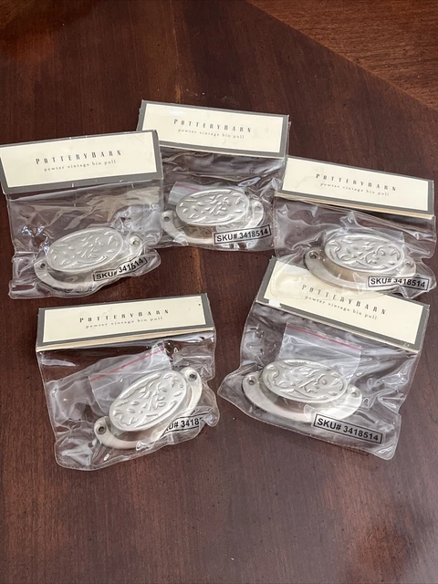 Pottery Barn Vintage Pewter Bin Pull Drawer Pull Lot of 5 New NIP Pottery Barn Vintage Pewter Bin Pull Drawer Pull Lot of 5 New NIP