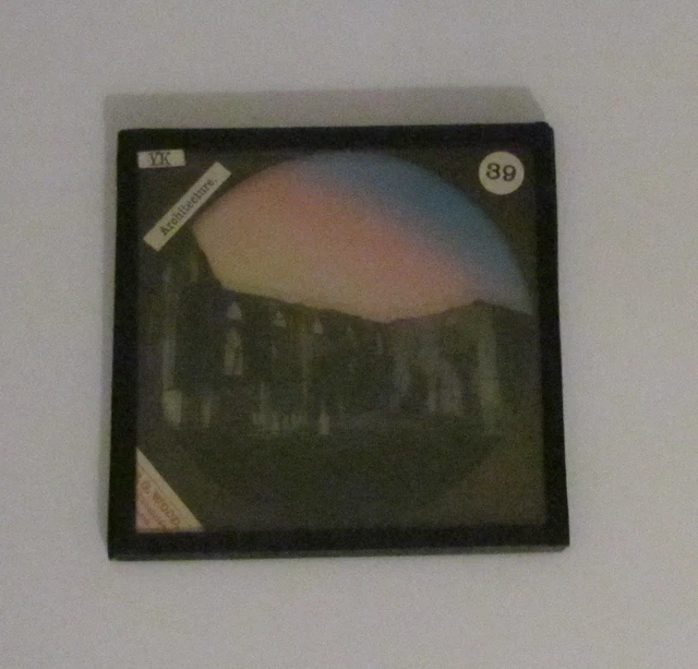 Glass Magic Lantern Slide BOLTON ABBEY C1890 OLD VICTORIAN COLOUR PHOTO 2