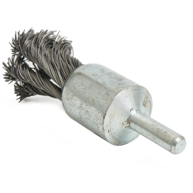 1*Wire Knot End Brush Stainless Steel With 1/4 Shank For Die Grinder Drill-UK