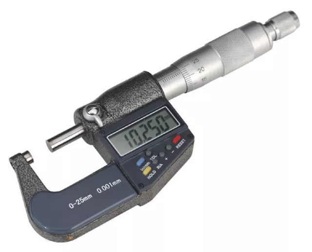 Sealey Digital External Micrometer 0 - 25mm OR 0 - 1"