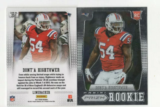 2012 Panini Prizm Dont'a Hightower Rookie Card! Patriots LB #257 RC