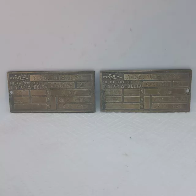 Vintage Flyot Y Star Delta Cast Brass Plaque/ Tag.