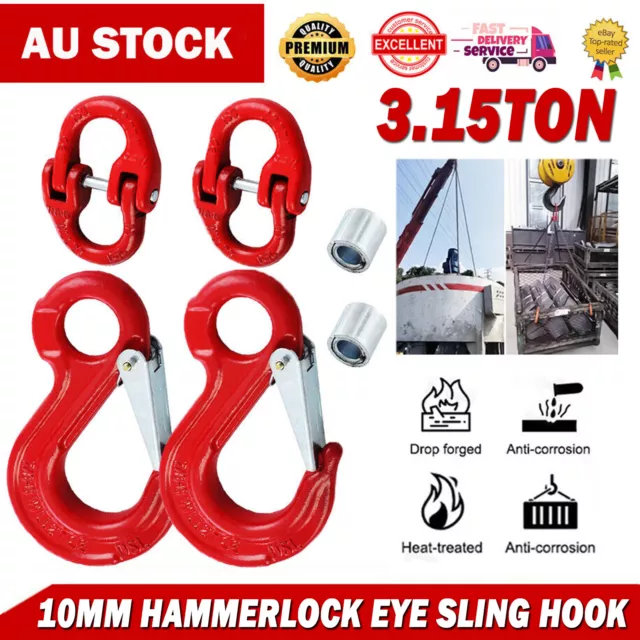 3150kg Hammerlock Eye Sling Hook Safety Chain Caravan Trailer connecting Extend