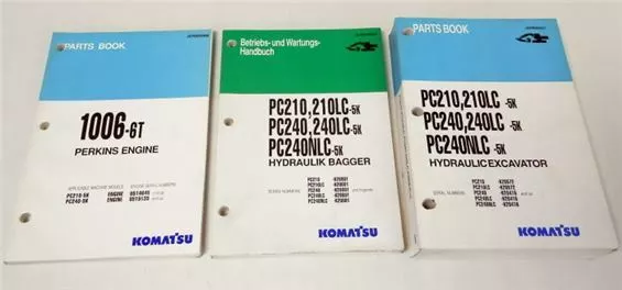 Betriebsanleitung + Ersatzteilliste Komatsu PC210/240/LC-5K PC240NLC-5K + Motor