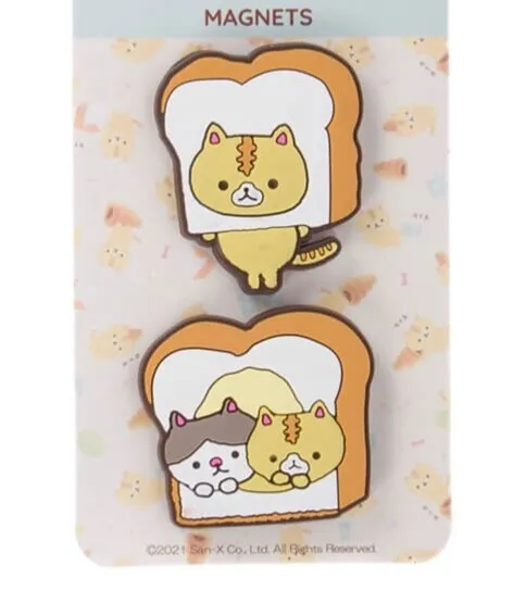NEW 2 Silicone Cat loaf bread head Magnets