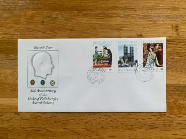 Barbados 1977 Fdc Queen Silver Jubilee Duke Of Edinburgh Award Anniv Rare