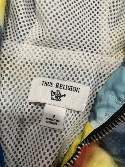 True Religion Boys Tie Dye Windbreaker Jacket Multicolor 7 M SI32 2