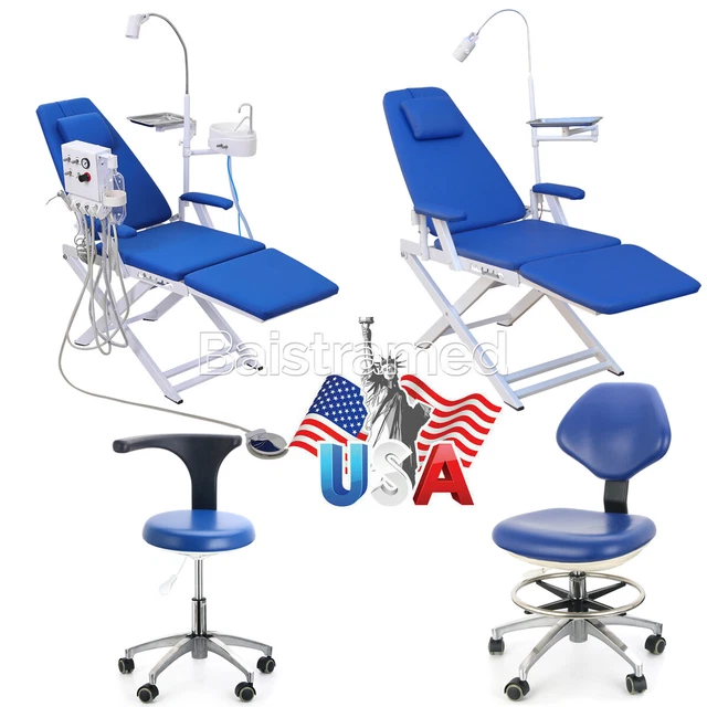 Dental Portable Folding Chair/Turbine Unit /Doctor Assistant Stool Mobile Chair