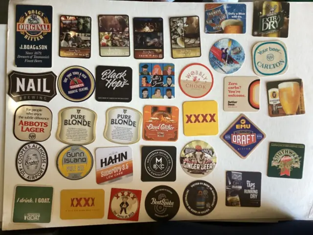 34 different Australain Breweries Beer Coasters Collectable H