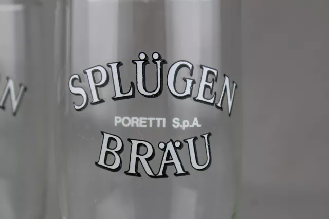 2x Bicchieri Vintage SPLUGEN BRAU Poretti BIRRA da collezione Pubblicitari Beer 2