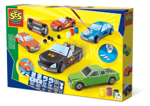 SES Creative 01401 Casting and Painting Cars Figure, Mixed for 4 years to 8 year