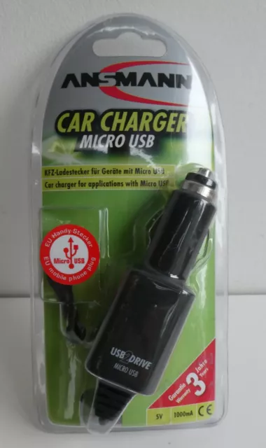 Chargeur Pour Voiture Micro Usb Car Charger Neuf New  Ansmann Pour Bosch