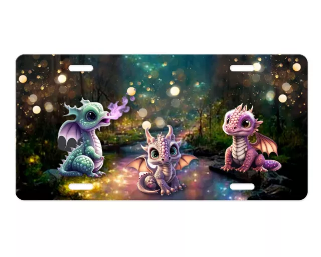 Baby Dragons Fantasy Vanity Aluminum Front License Plate Car Accessory