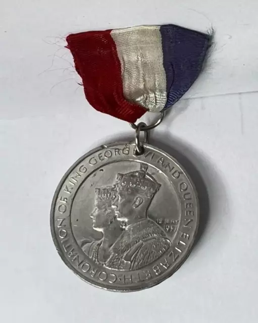 1937 King George VI Coronation Medal Soft pewter example 40 mm diameter
