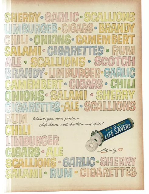 1956 Life Savers Pep-O-Mint Vintage Print Ad