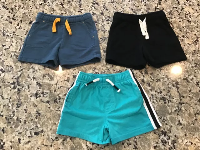 3 Pairs of Toddler Boys Cotton Shorts, Size 12 Months